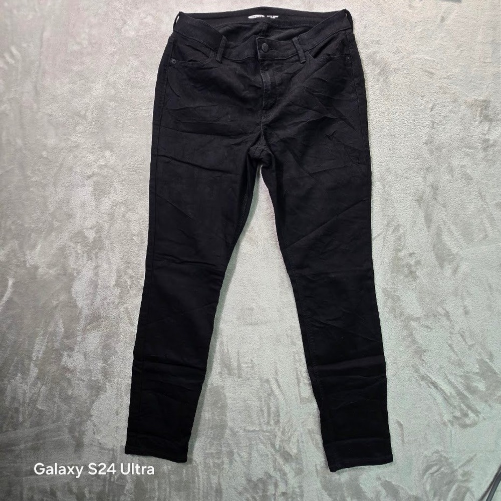 Old Navy Super Skinny Mid-Rise Black Jeans Womens Size 10 Solid Stretch Denim